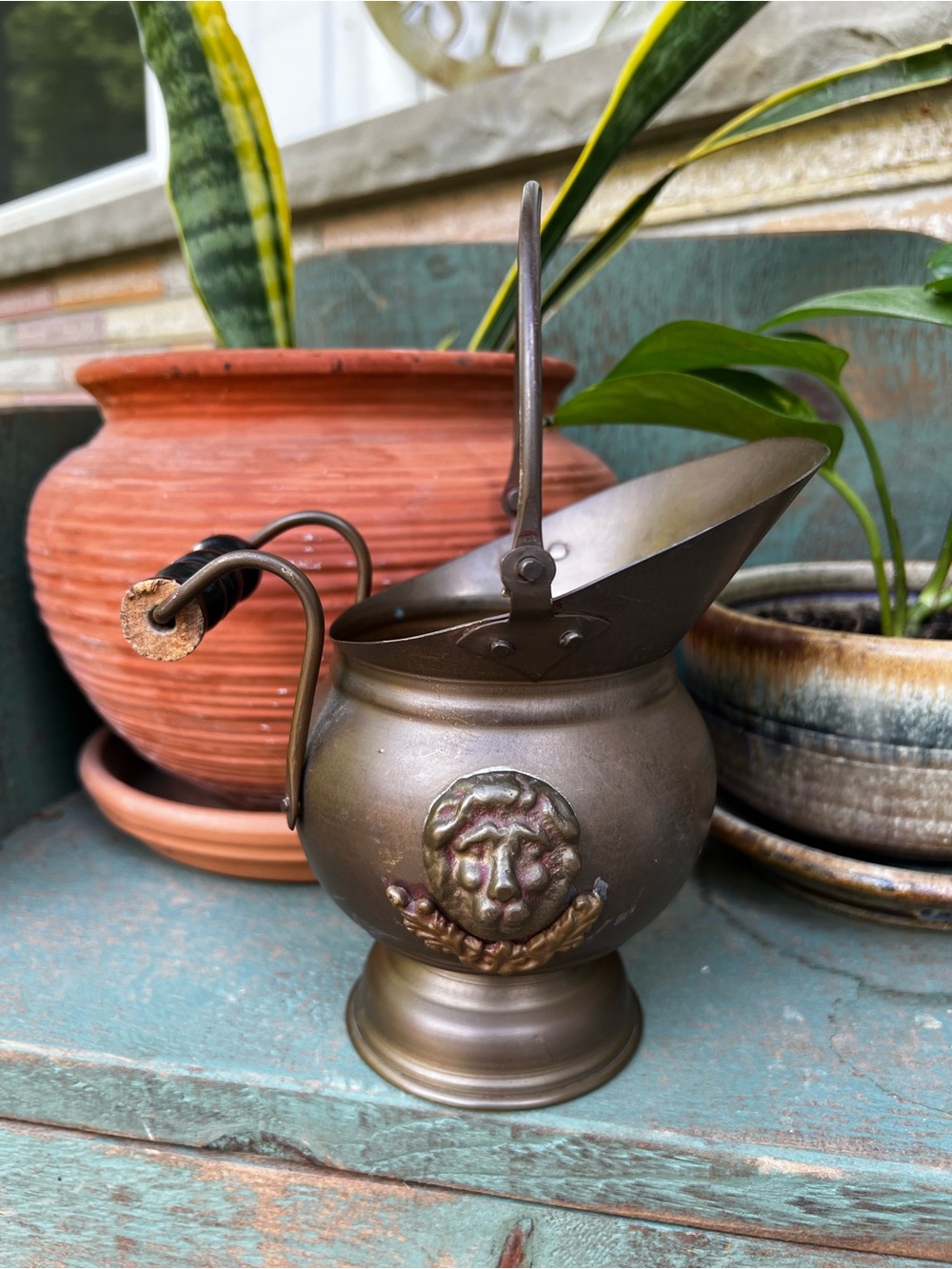 Vintage Mini Brass Coal Scuttle